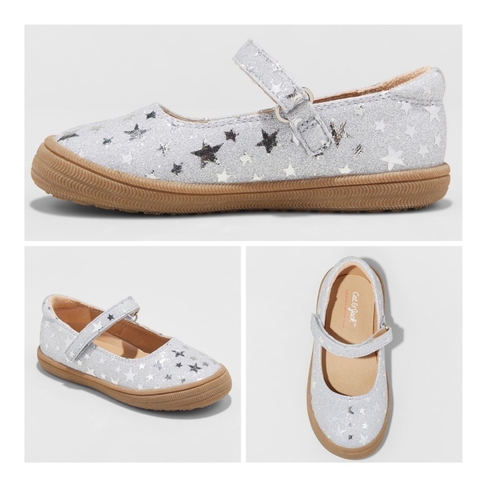 NWOB Cat & Jack Annabelle Silver Glitter Star